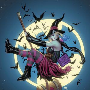Halloween Harley Quinn silk canvas Fabric Poster (36" x 24")